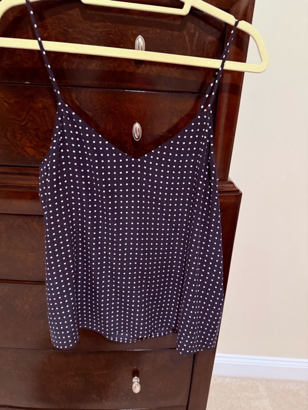 Equipment Navy Polka Dot Silk Cami